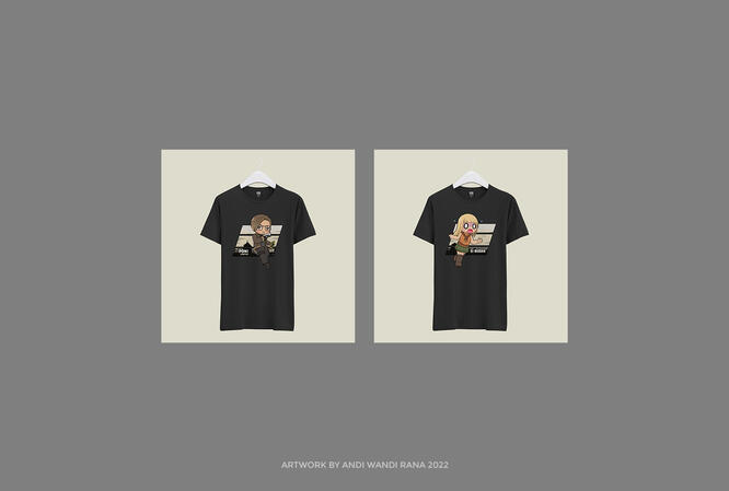 T-shirt mockup for Poni Lempar & Si Beban